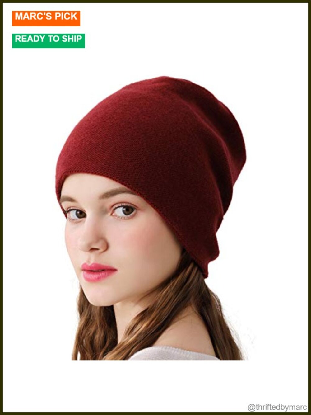 Double Layered 100% Cashmere Beanie High-Performance Ski Slouchy